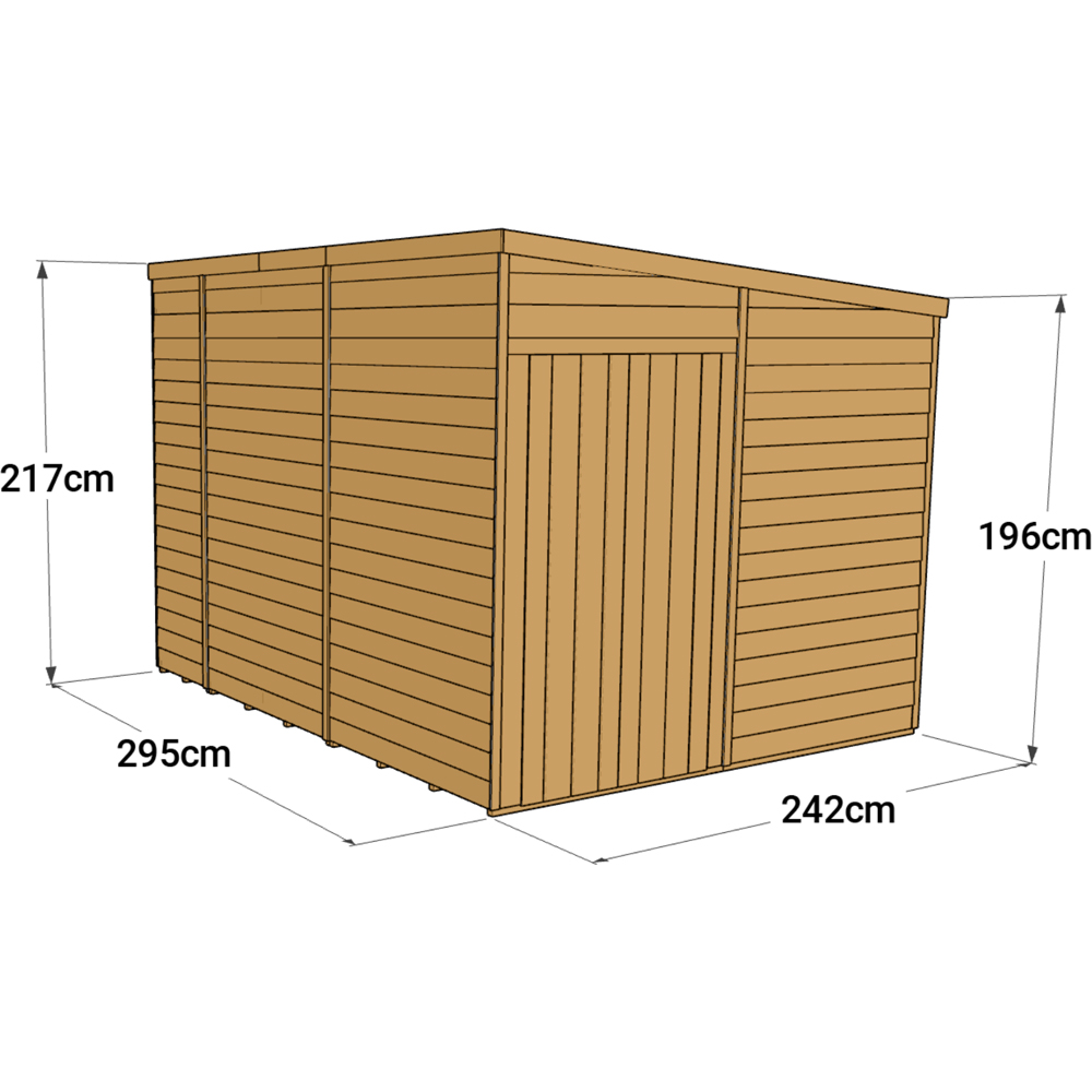 StoreMore 10 x 8ft Double Door Overlap Pent Shed Image 3