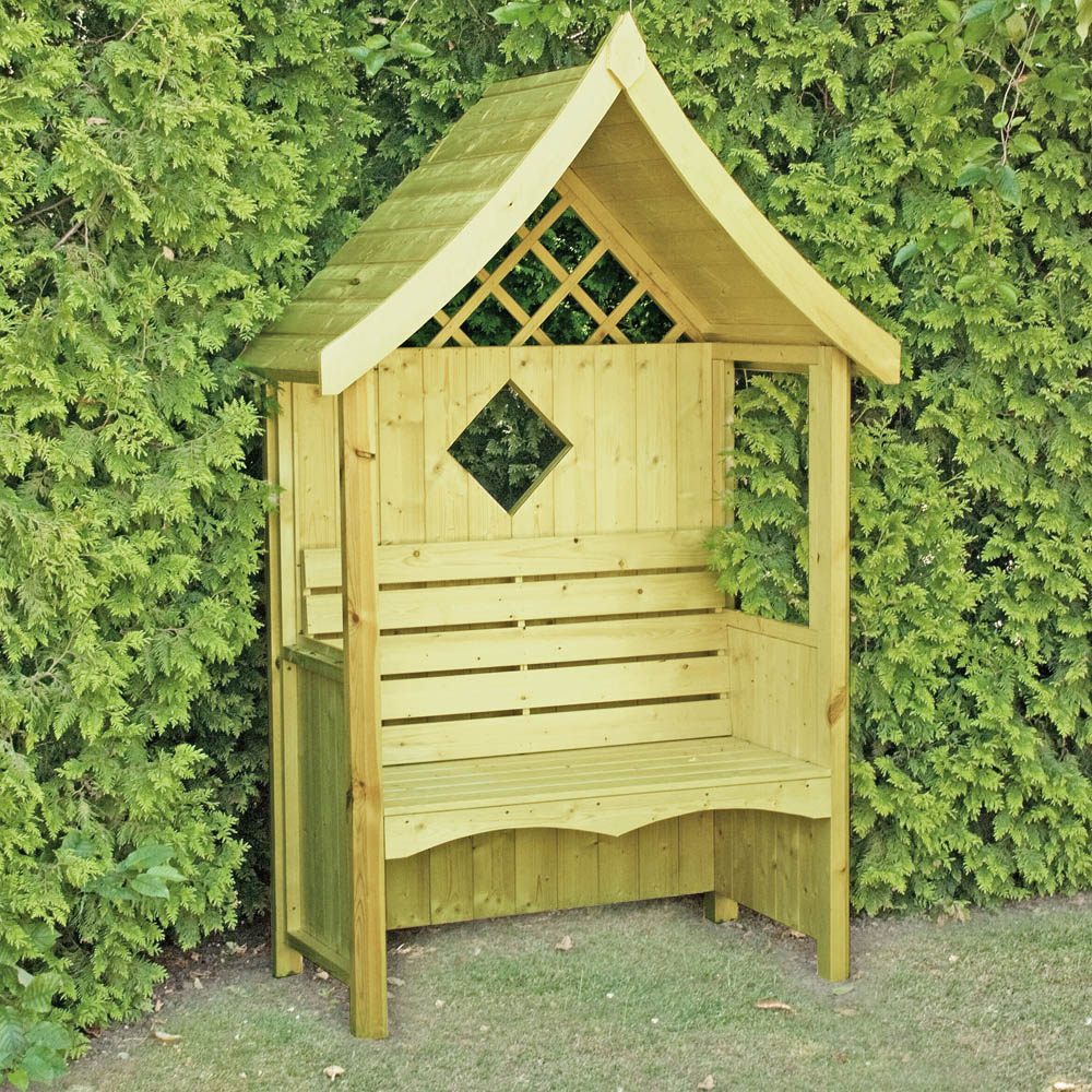 Shire Arum 2 Seater 7.1 x 4 x 2.1ft Overlap Arbour with Seat Image 5