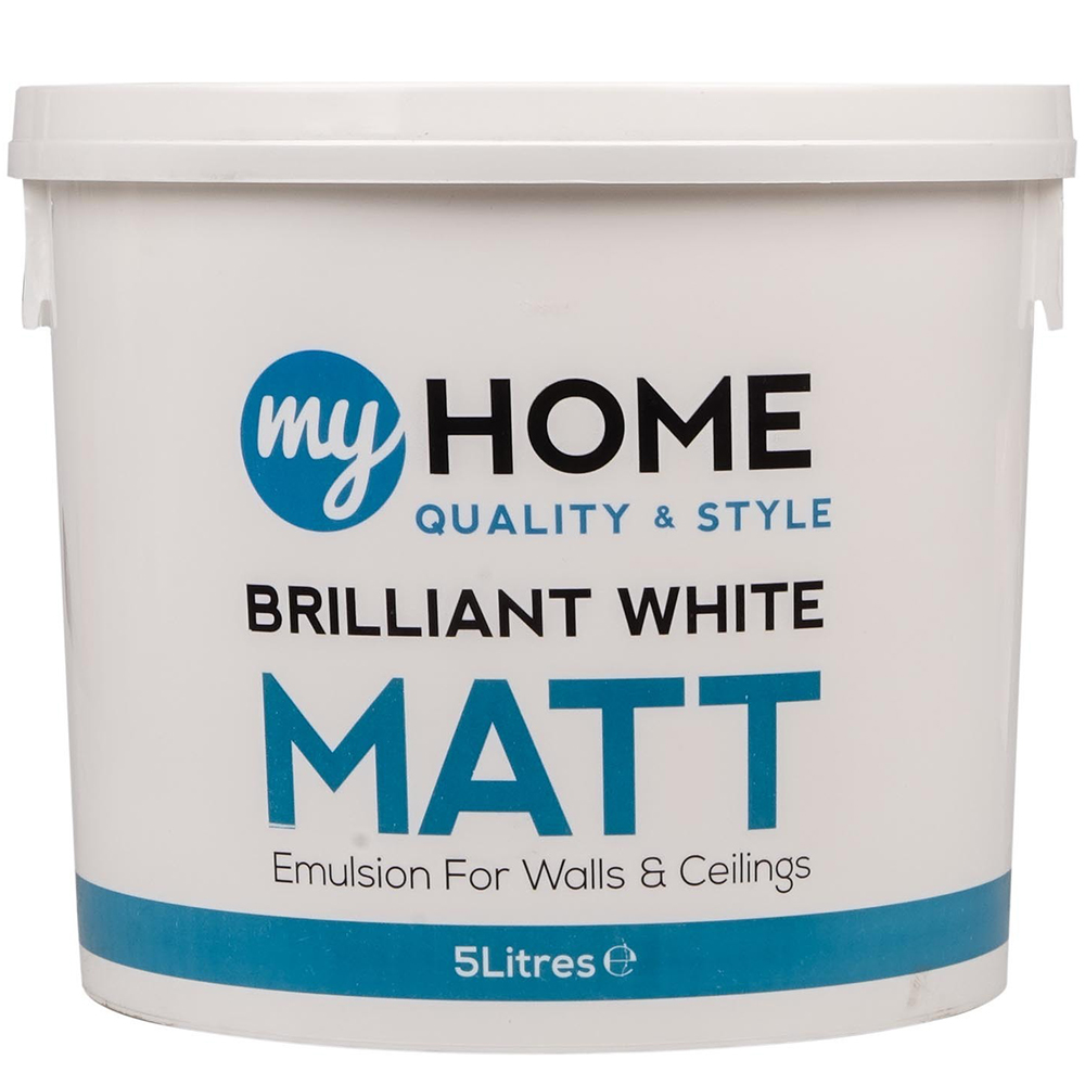 My Home Walls and Ceilings Brilliant White Matt Emulsion Paint 5L Image 2