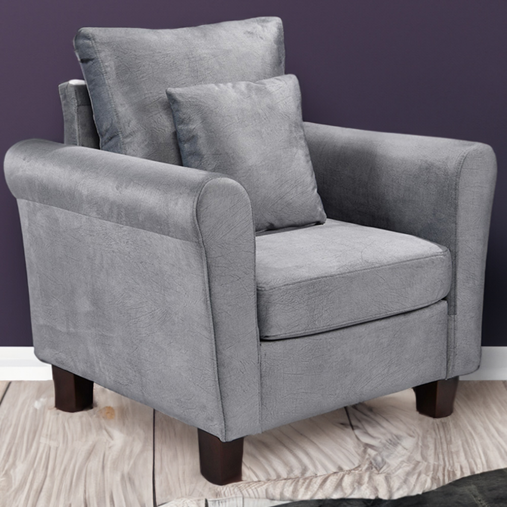 Brooklyn Grey Brushed Velvet Chair Image 1
