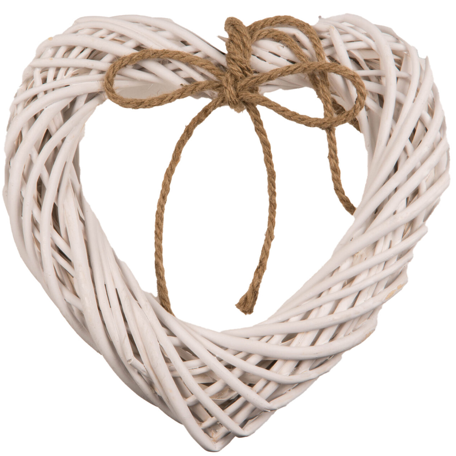 White Wicker Heart Ornament Image