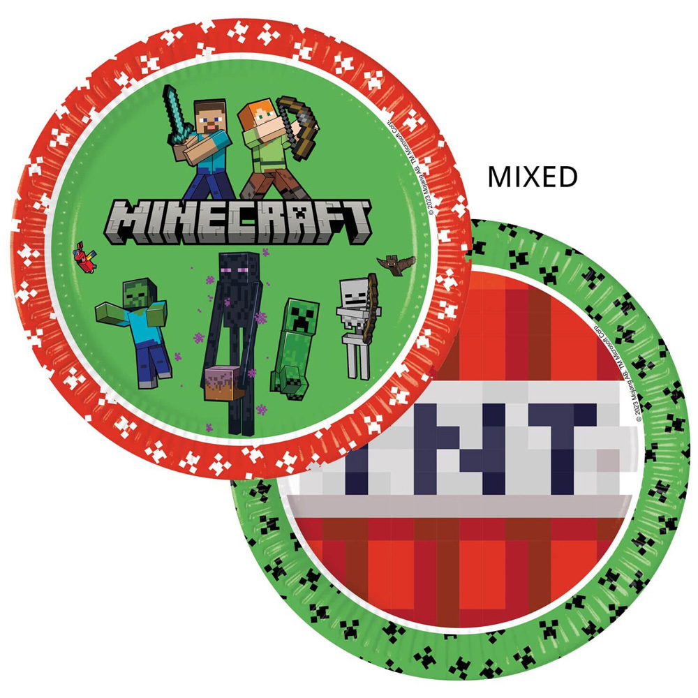 Minecraft Green Paper Plate 8 Pack Image 2