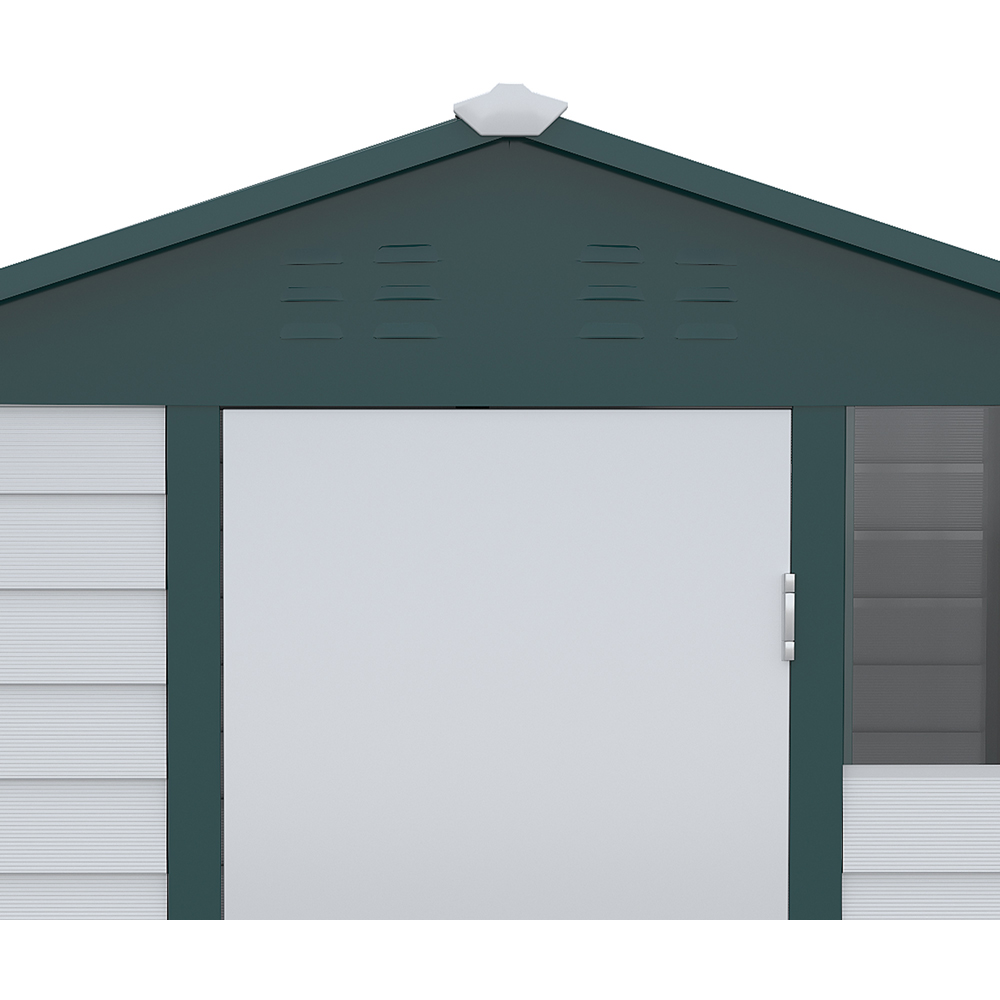 Outsunny 9 x 6ft White Sloped Roof Garden Storage Shed Image 4