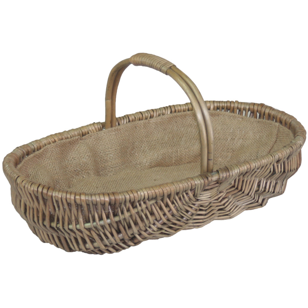 Red Hamper Small Shallow Antique Wash Lined Garden Trug Image 1