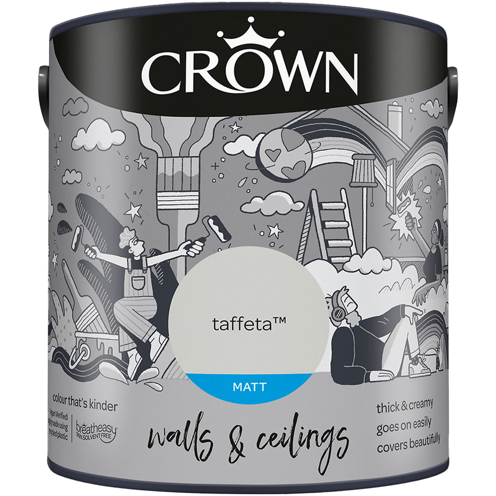 Crown Walls & Ceilings Taffeta Matt Emulsion Paint 2.5L Image 2