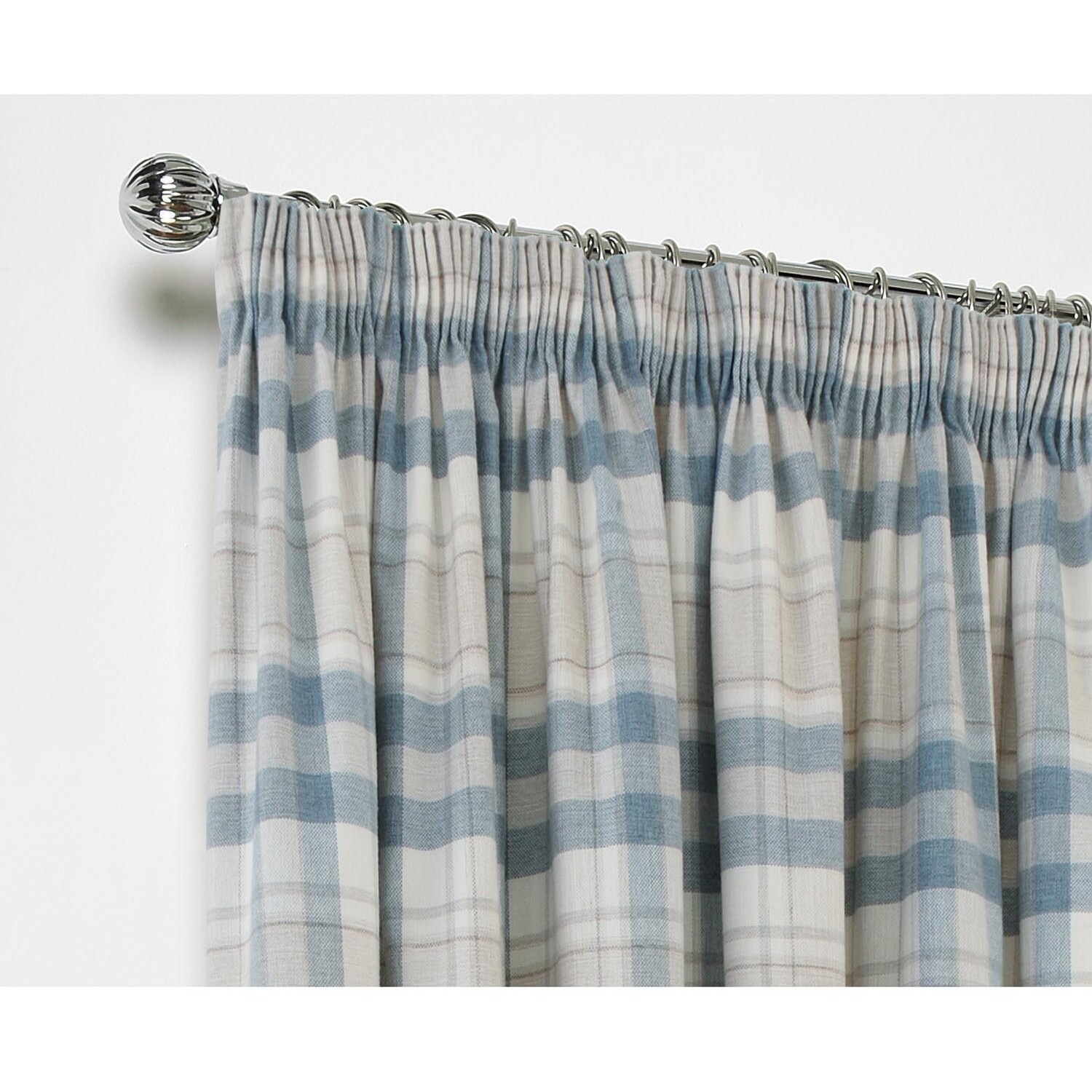 Highbury Blue Check Curtain 137 x 117cm Image 2