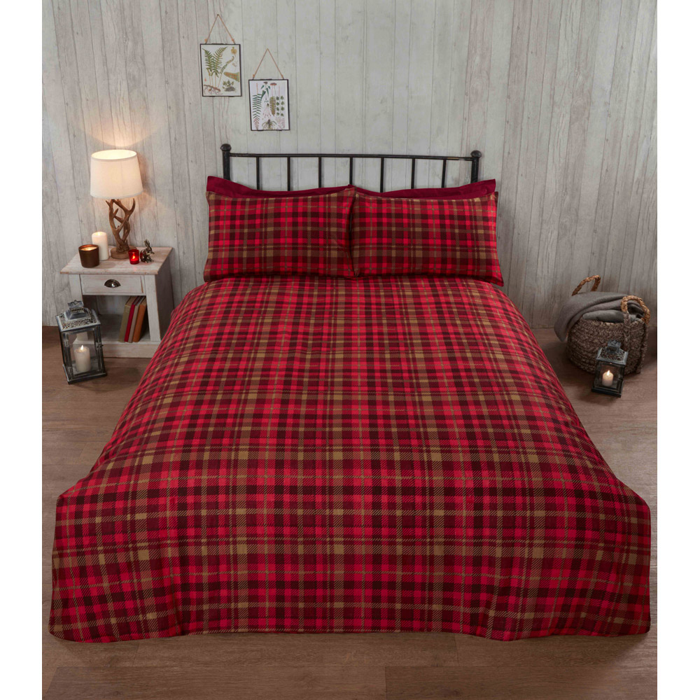 Rapport Home King Size Red Brushed Cotton New Angus Stag Duvet Set Image 4