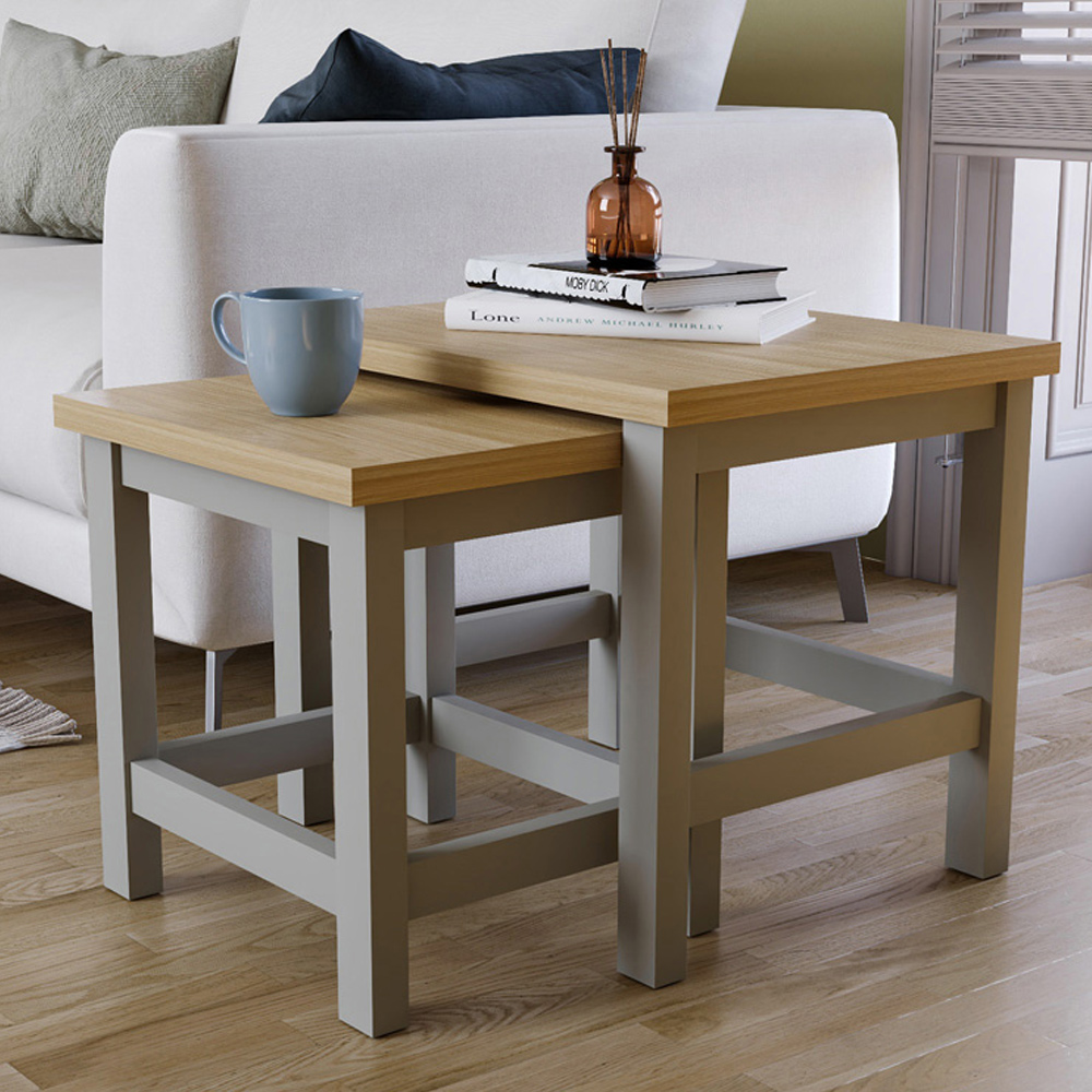Vida Designs Arlington Grey Nest of Tables Set of 2 Image 1
