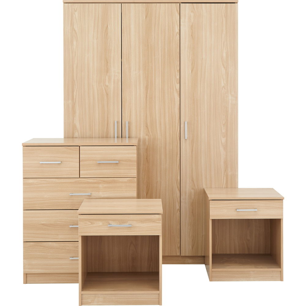 GFW Panama Oak Wood 4 Piece Bedroom Furniture Set Image 2