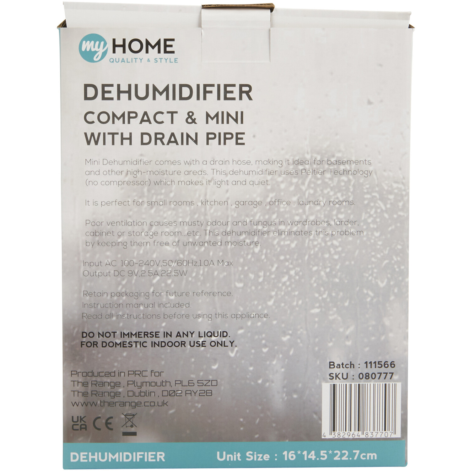 Compact Dehumidifier with Drain Pipe Image 8