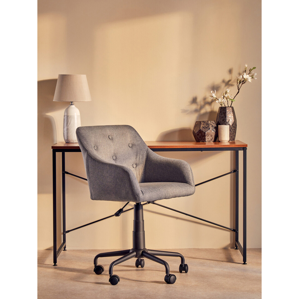Interiors by Premier Brent Grey and Black Swivel Home Office Chair Image 8