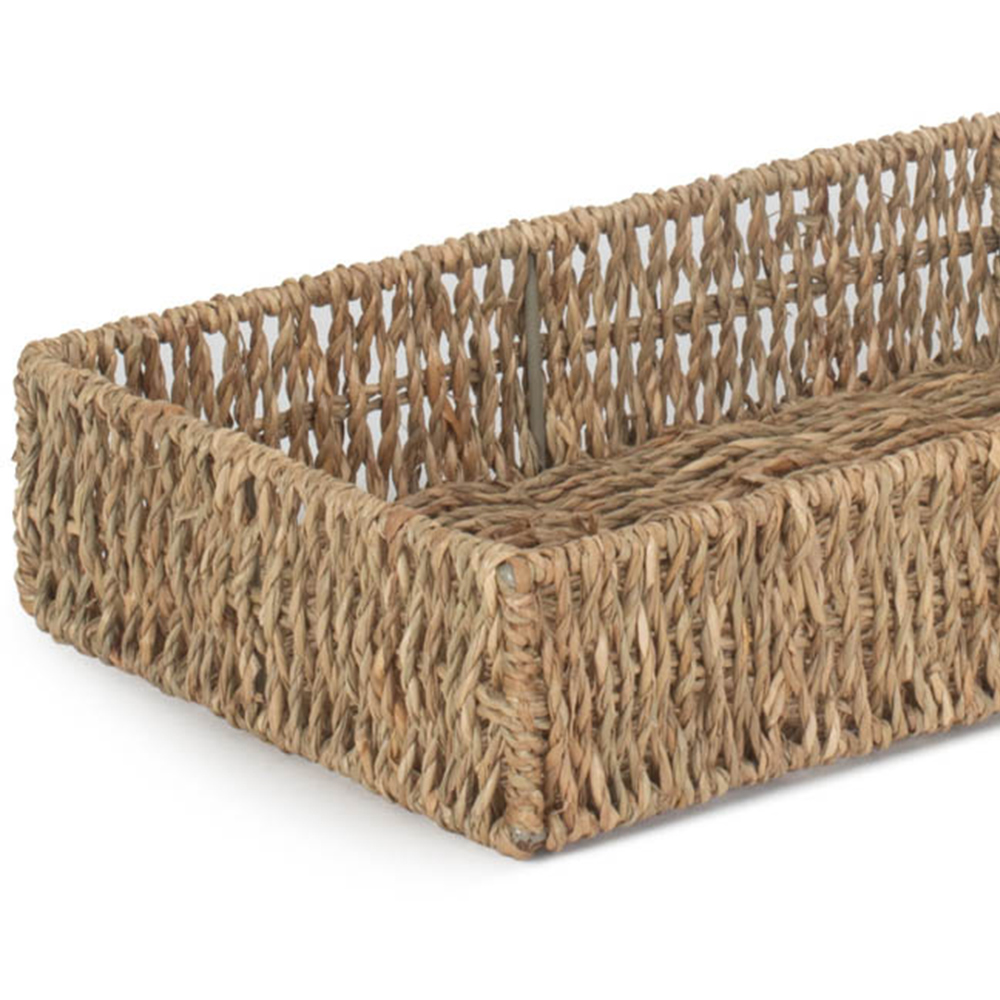Red Hamper Rectangular Seagrass Small Tray Image 2