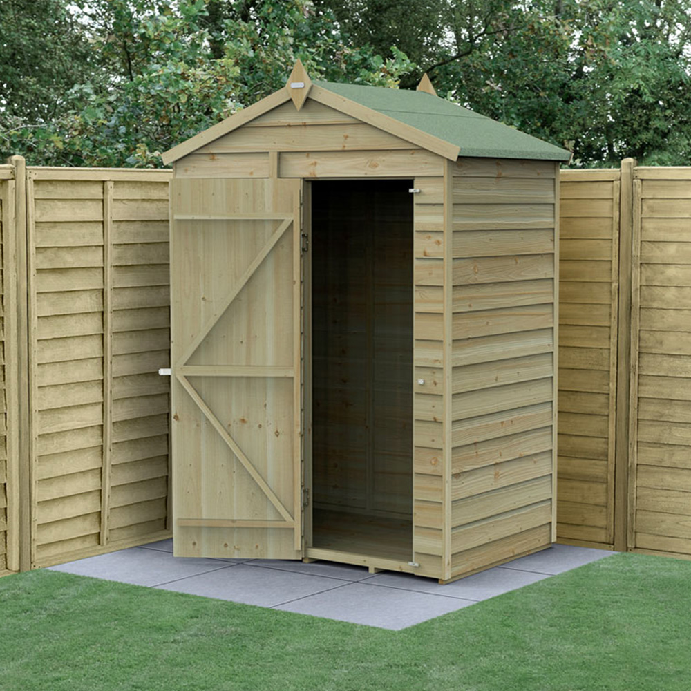 Forest Garden 4LIFE 5 x 3ft Single Door Apex Shed Image 2
