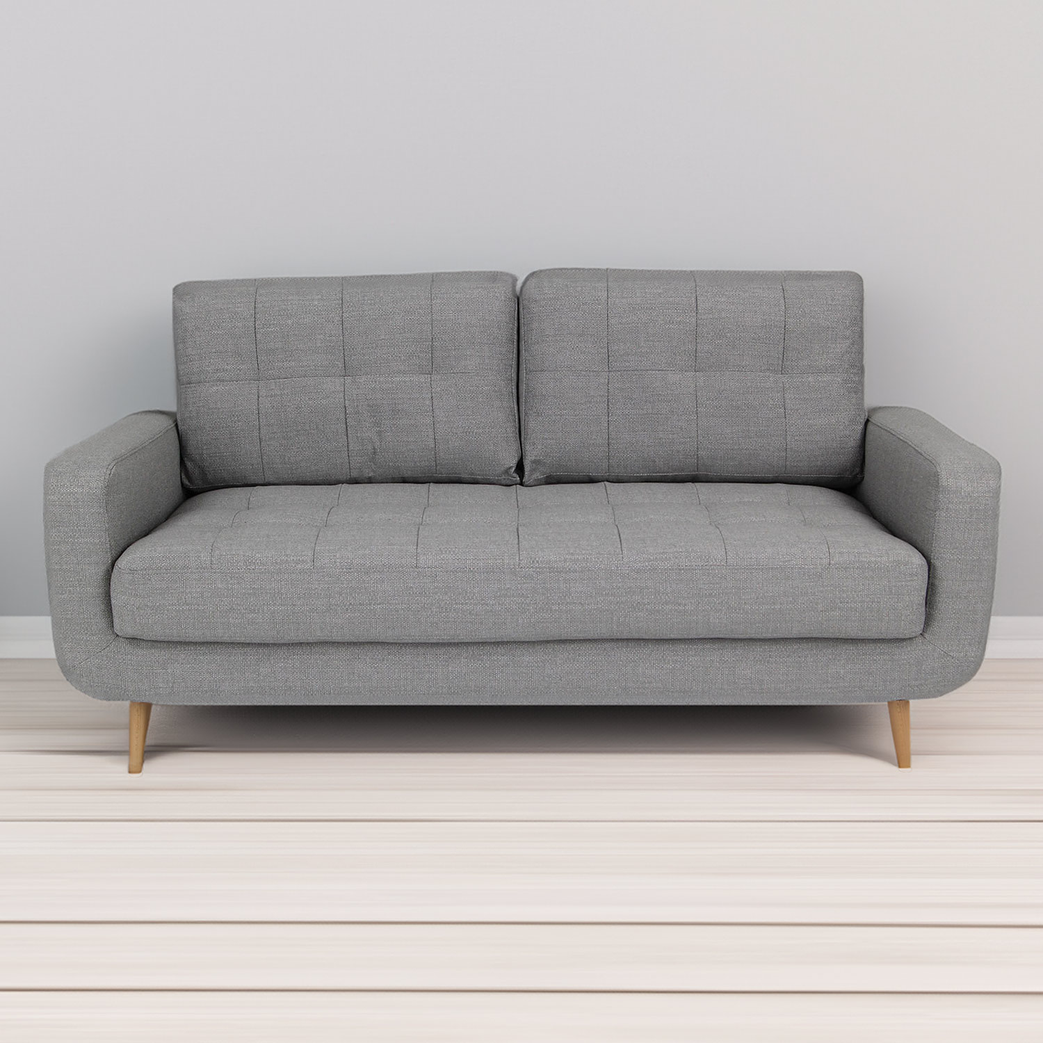 Isabella 3 Seater Grey Fabric Sofa Image 1