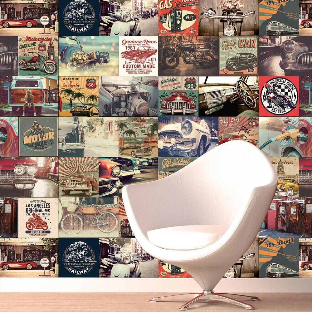 Walplus Vintage Inspired Artistic Collage Print Wall Mural 150 x 120cm Image 1