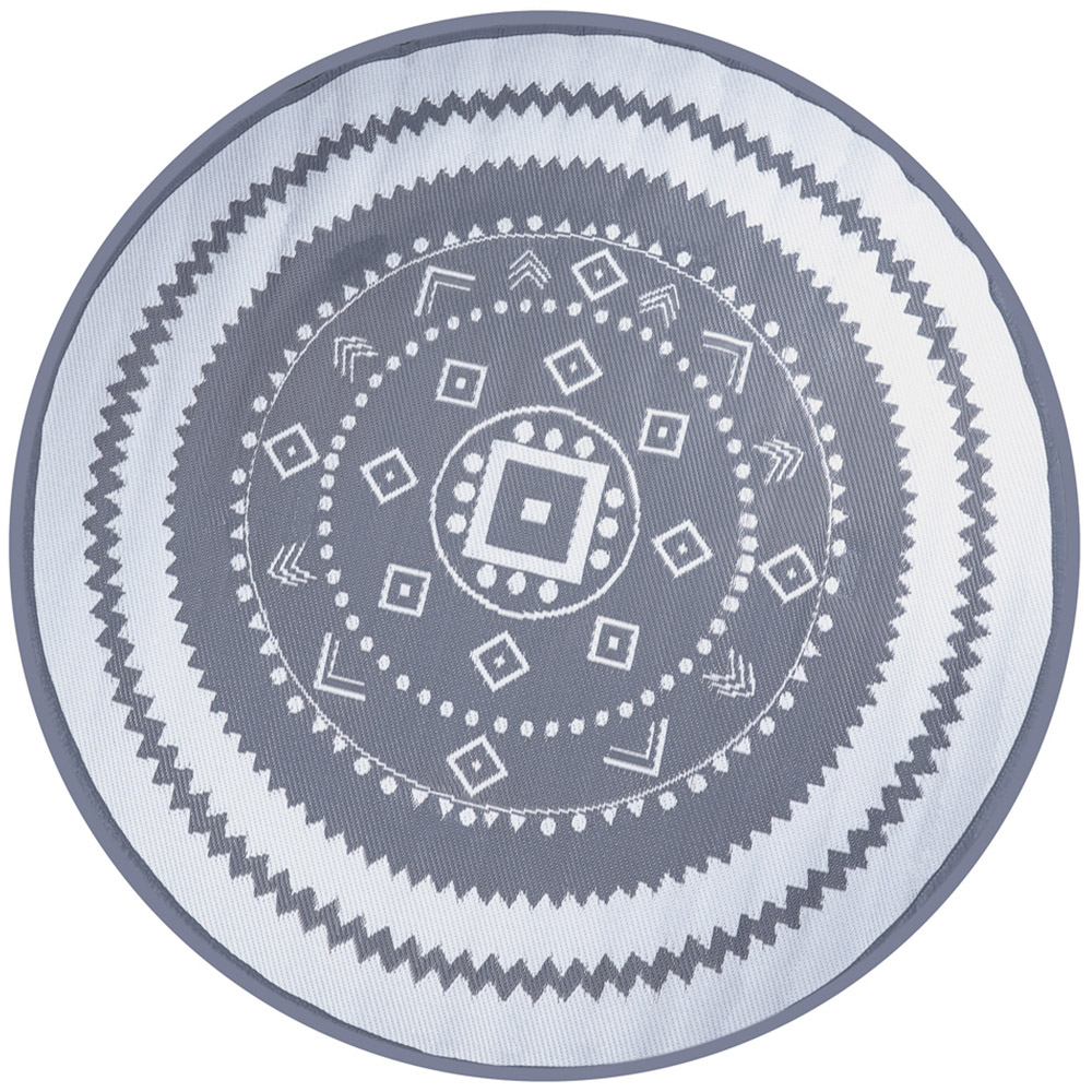 Streetwize Vanguard Grey and White Reversible Round Outdoor Rug 150cm Image 1