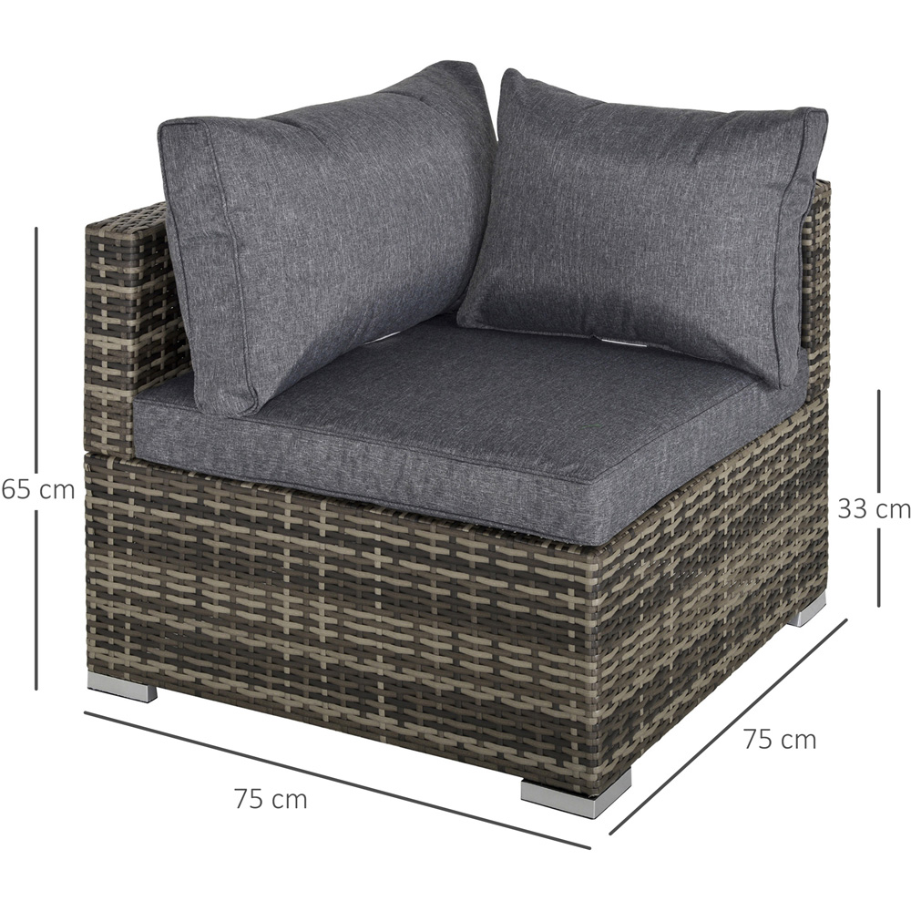 Outsunny Deep Grey Rattan Single Corner Sofa Chair Image 6