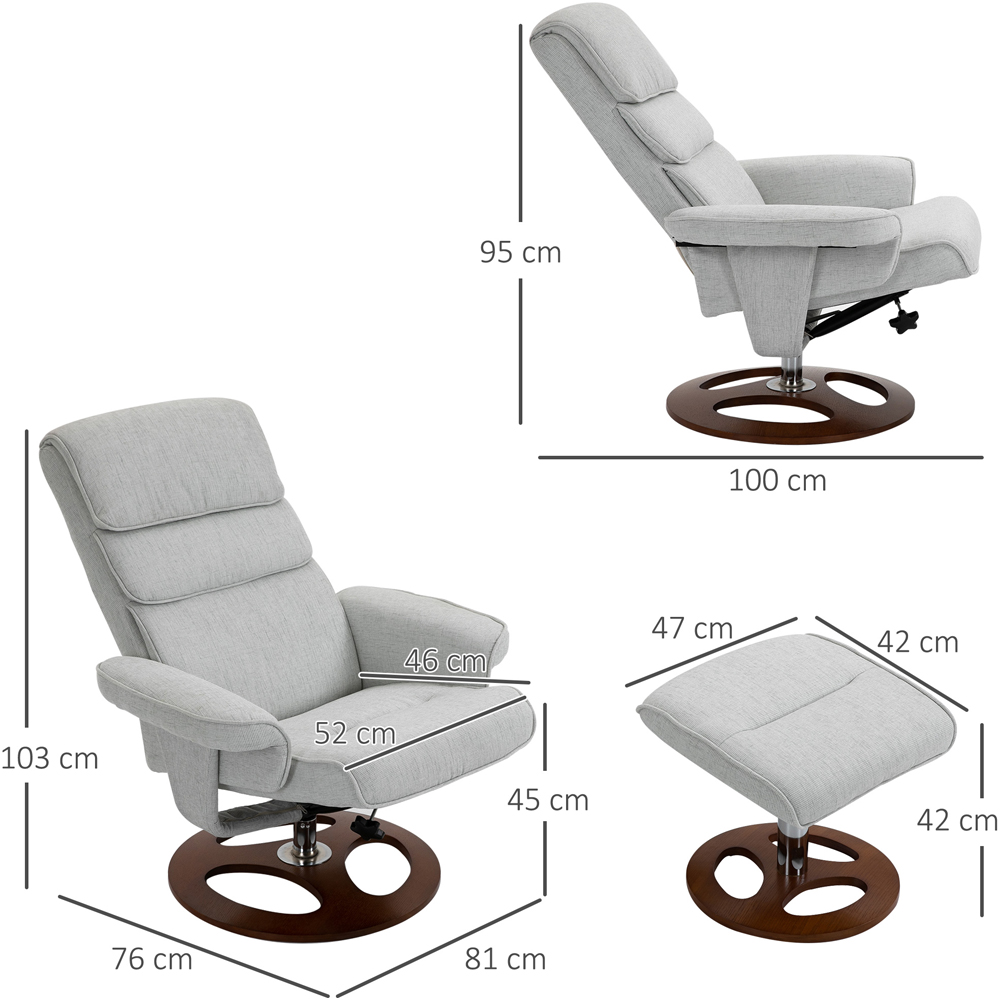 Portland Grey Swivel Manual Recliner Chair Image 8