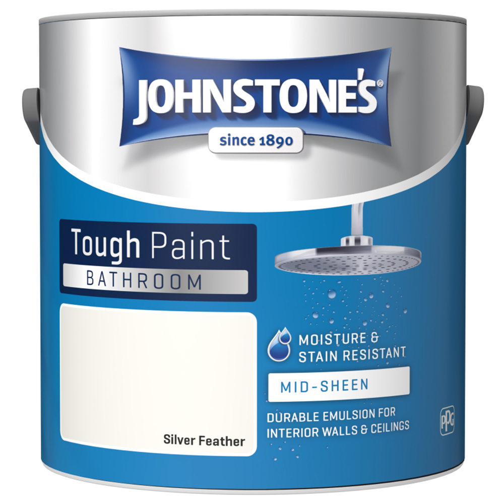 Johnstone's Bathroom Silver Feather Mid Sheen Emulsion Paint 2.5L Image 2