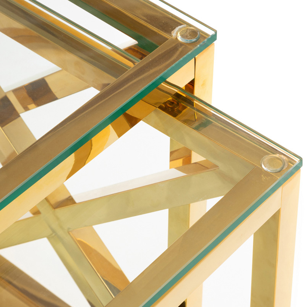 Julian Bowen Miami Gold Nest of Tables Set of 2 Image 5