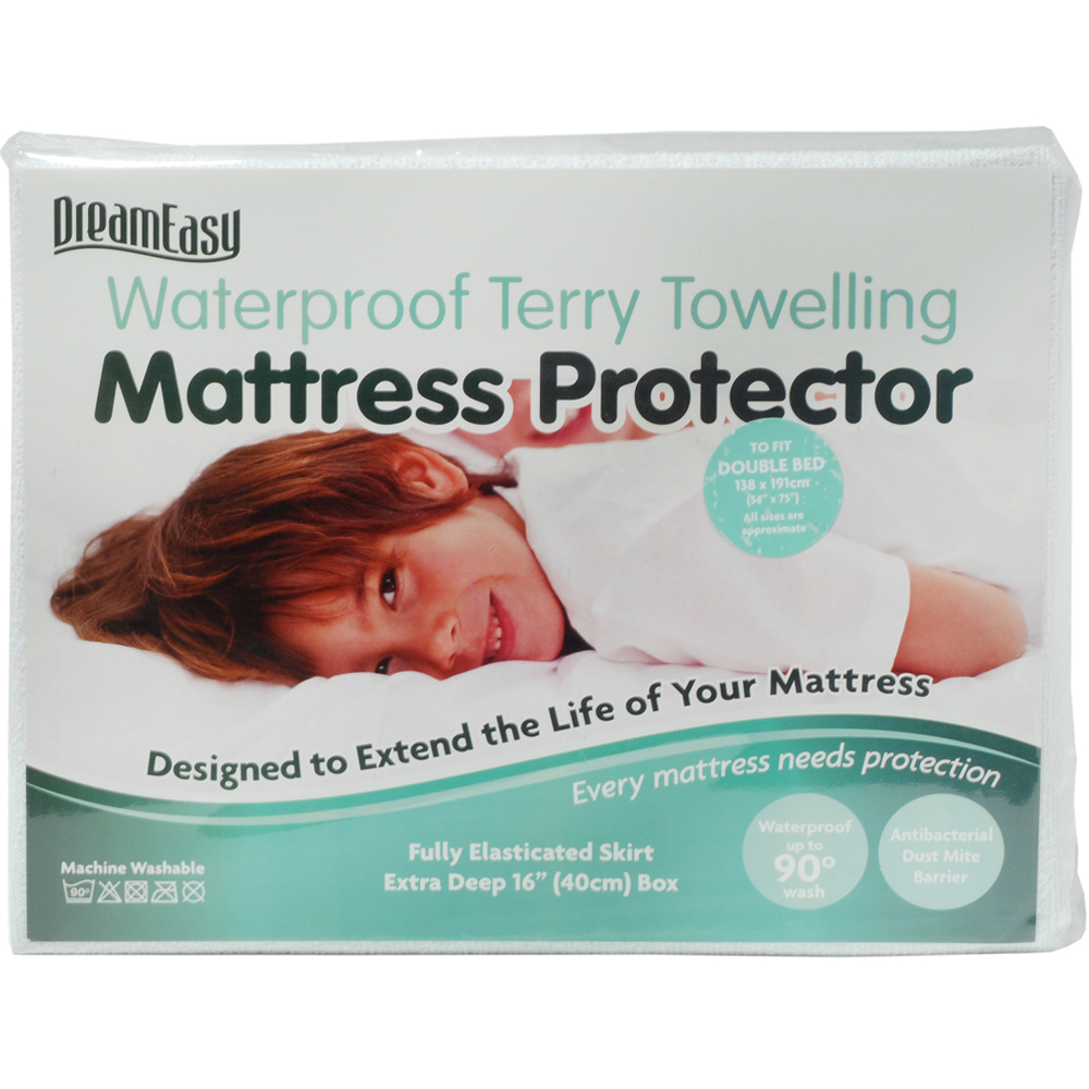DreamEasy Terry Waterproof Pillow Protector Pair Image 1