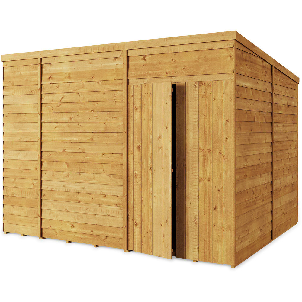 StoreMore 10 x 8ft Double Door Overlap Pent Shed Image 1