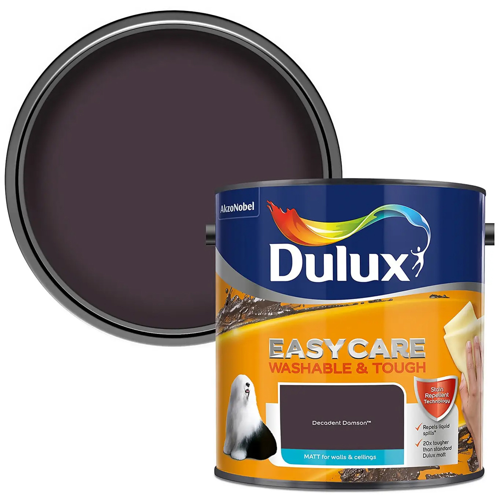 Dulux Easycare Washable & Tough Decadent Damson Matt Paint 2.5L Image 1