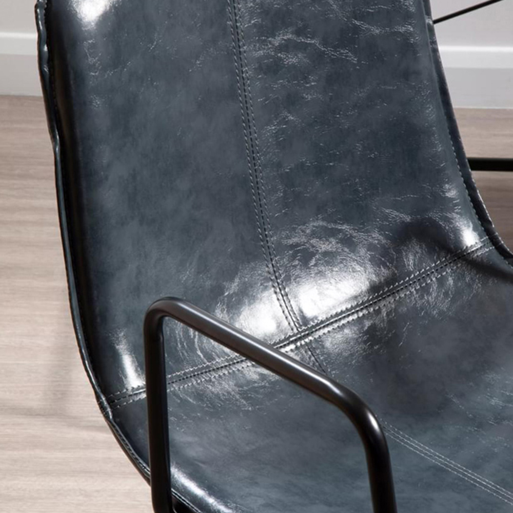 Premier Housewares Branson Grey Leather Swivel Office Chair Image 6