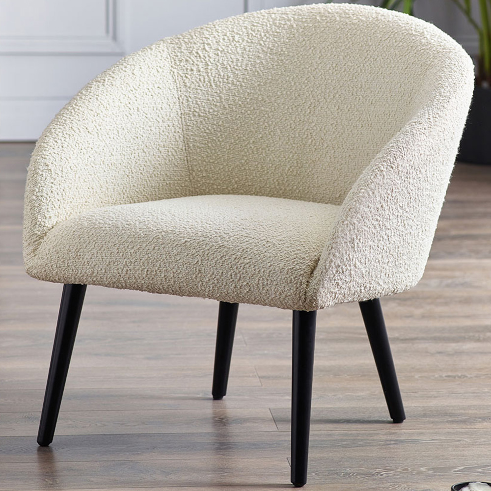 Julian Bowen Amari Ivory Boucle Accent Chair Image 1