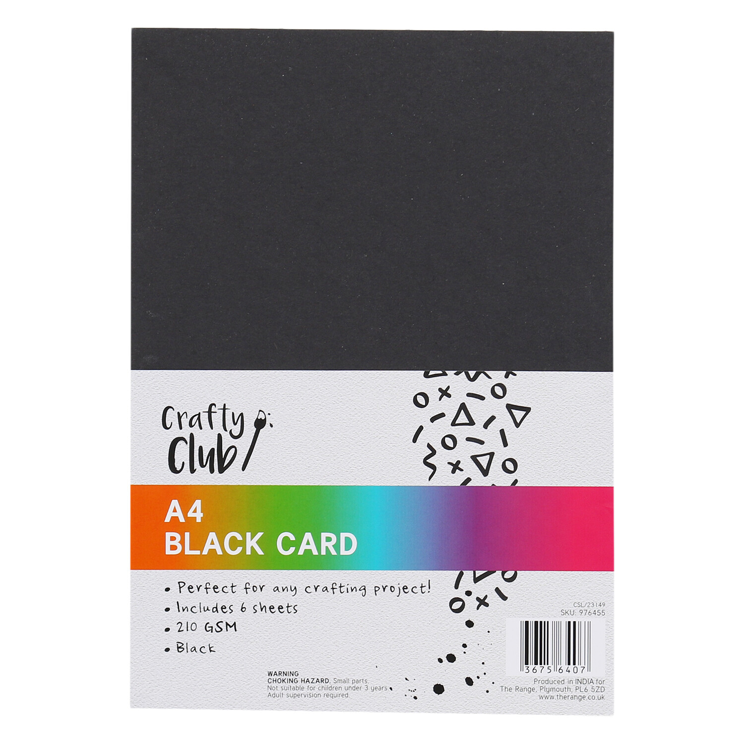 Crafty Club Black Card A4 - 6 Image 1