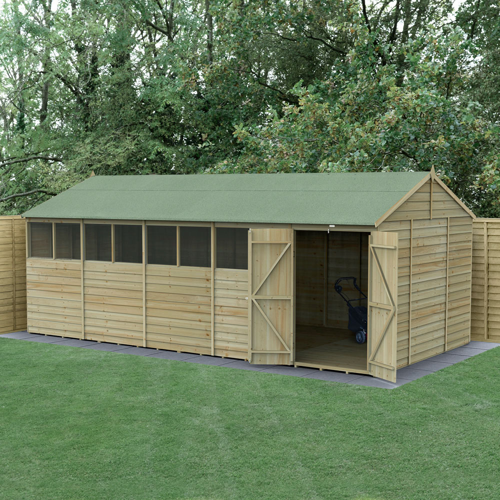 Forest Garden 4LIFE 20 x 10ft Double Door Reverse Apex Shed Image 2