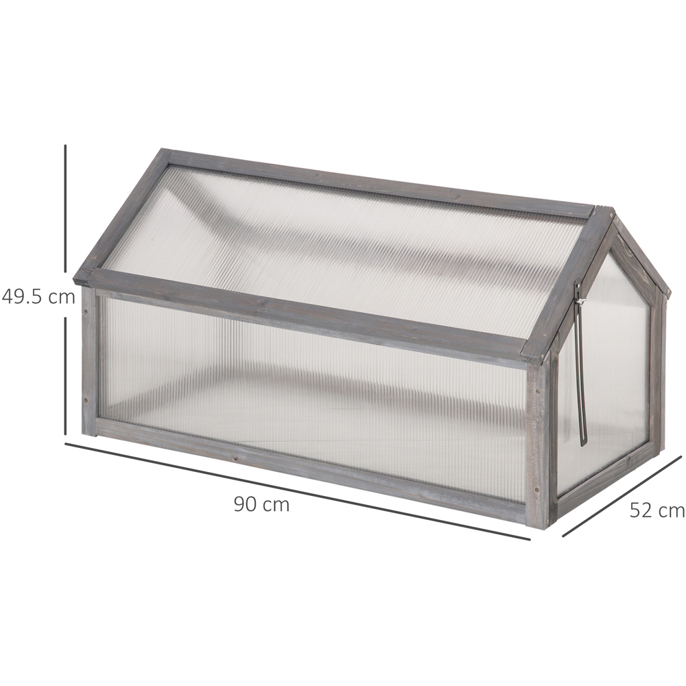 Outsunny Grey Wooden Polycarbonate Cold Frame Image 7
