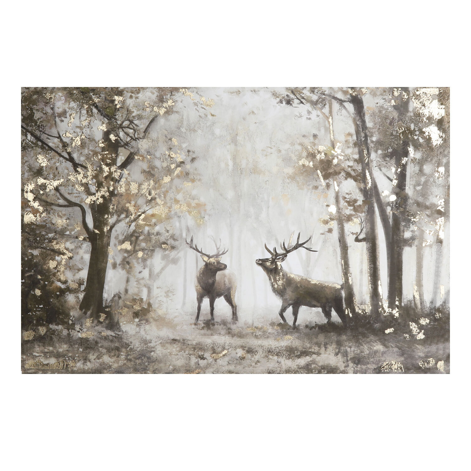 Foiled Woodland Stag Canvas Wall Art Image