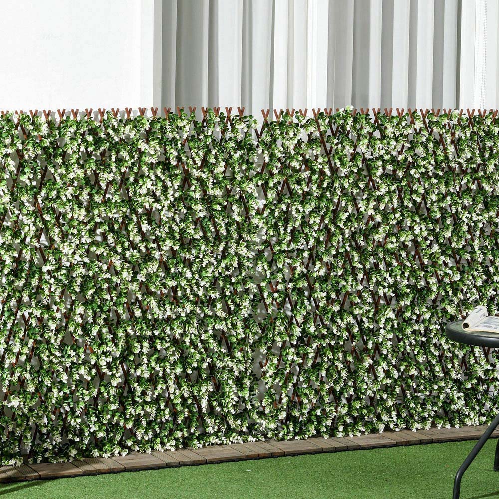 Outsunny 6.5 x 3.2ft 2 Pack Artificial Leaves Fence Panel Image 3
