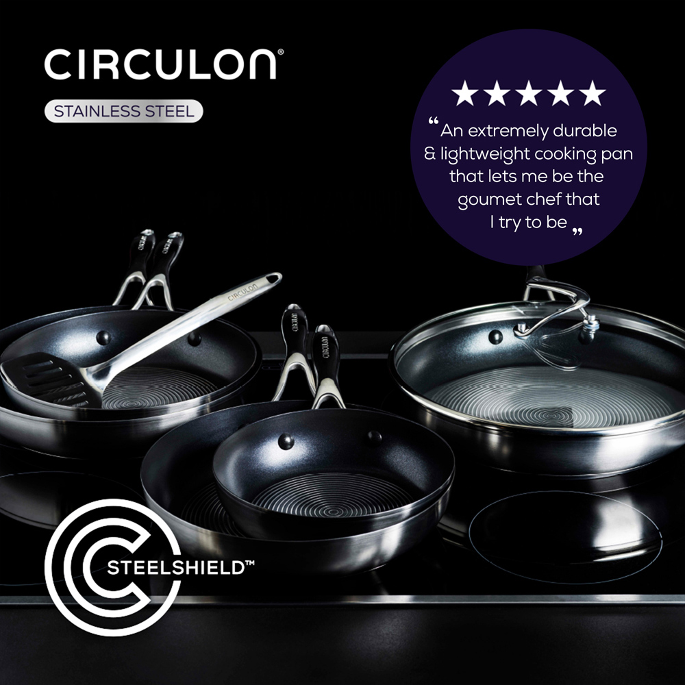 Circulon Steel Shield S Series 30cm Nonstick Stainless Steel Covered Saute Pan Image 5