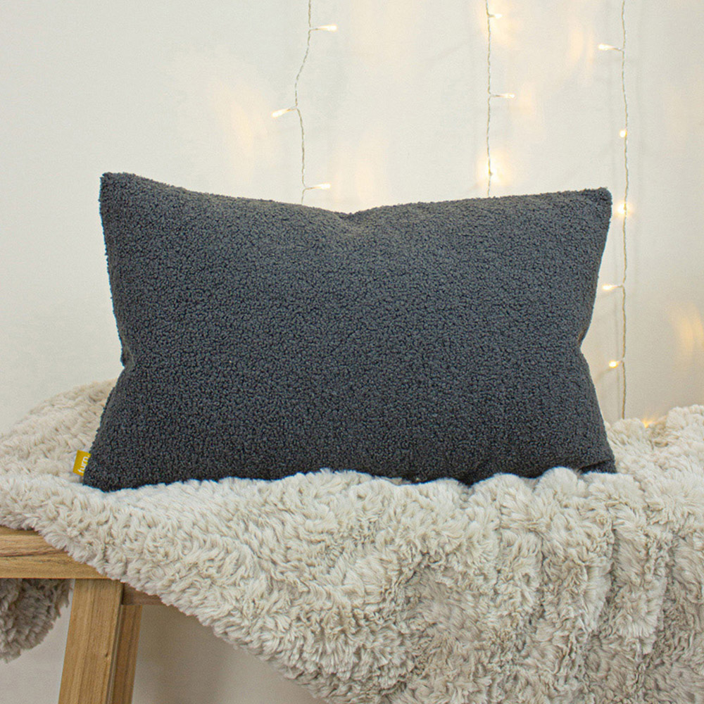 furn. Malham Granite Fleece Rectangular Cushion Image 2