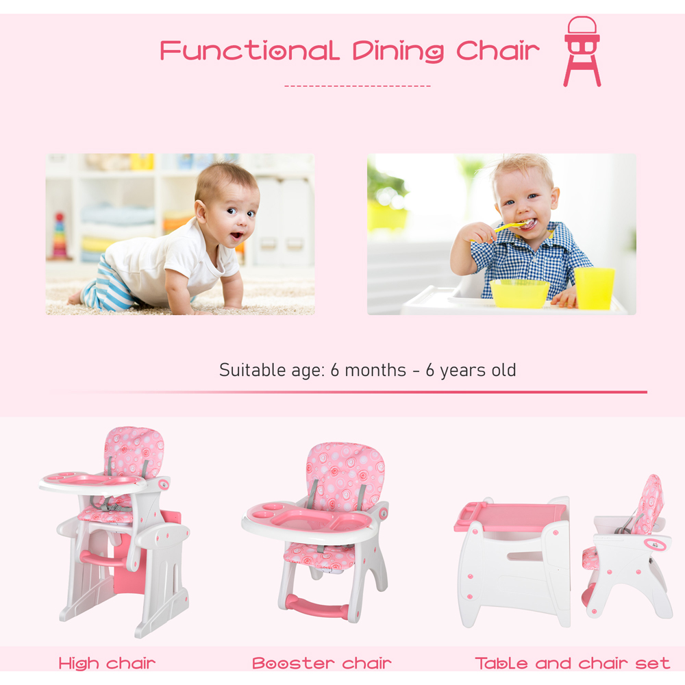Portland Pink Baby High Chair Booster Seat Image 4
