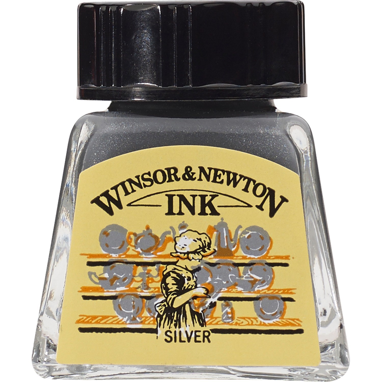 Winsor and Newton 14ml Drawing Ink - Metallic Silver Image 1