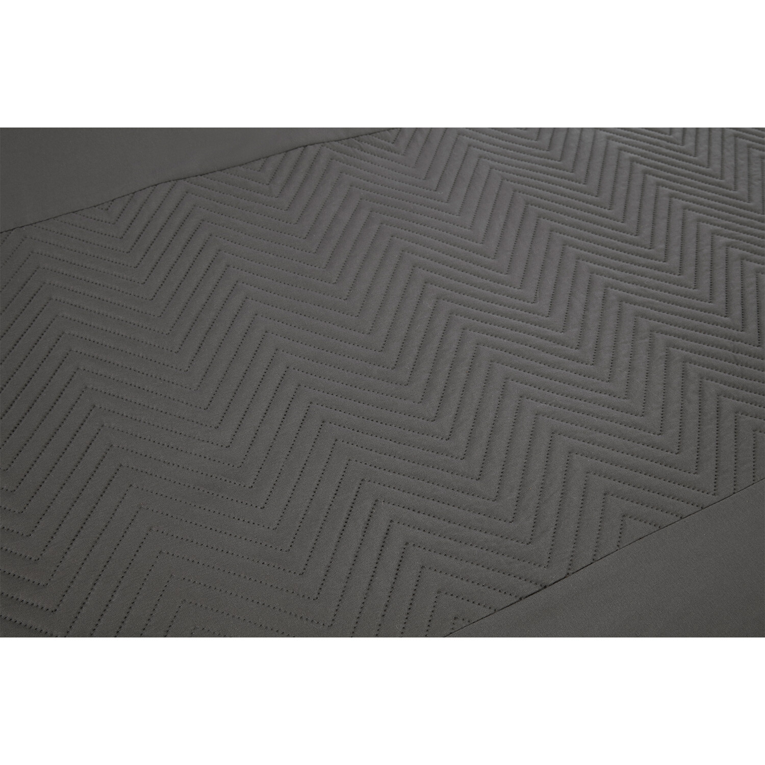 Chevron Pinsonic Duvet Cover and Pillowcase Set - Charcoal / Single Image 3