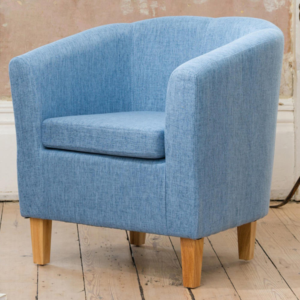 Artemis Home Alderwood Blue Hessian Tub Chair Image 1