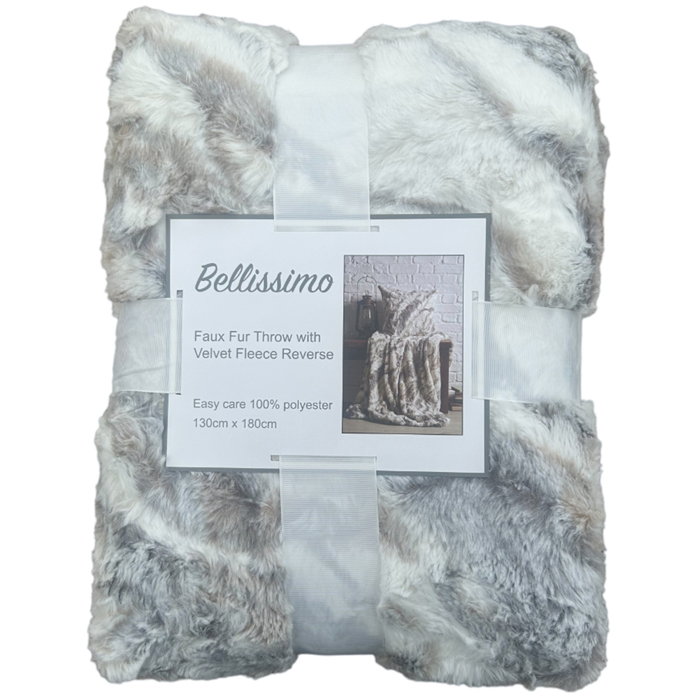 Bellissimo Marble Faux Fur Throw 130 x 180cm Image 1