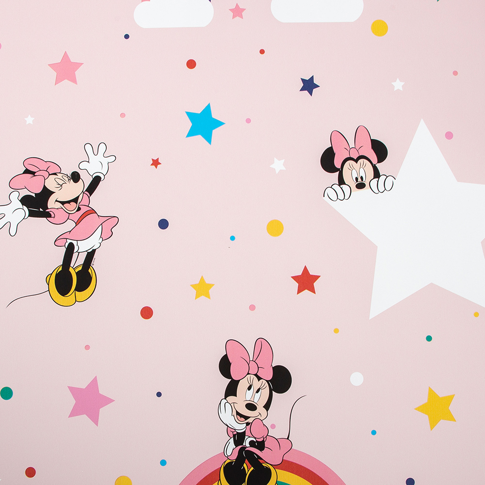 Disney Rainbow Minnie Pink Wallpaper Image 1