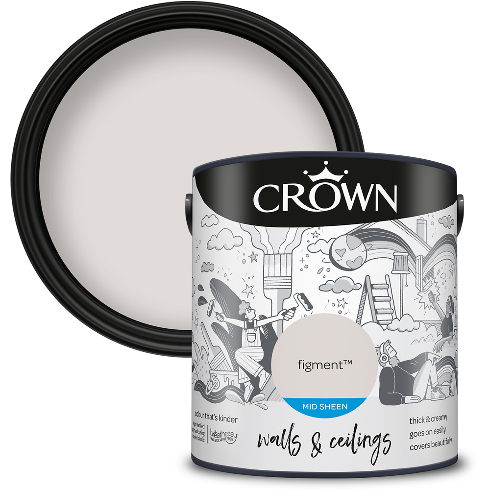 Crown Walls & Ceilings Figment Mid Sheen Emulsion Paint 2.5L Image 1
