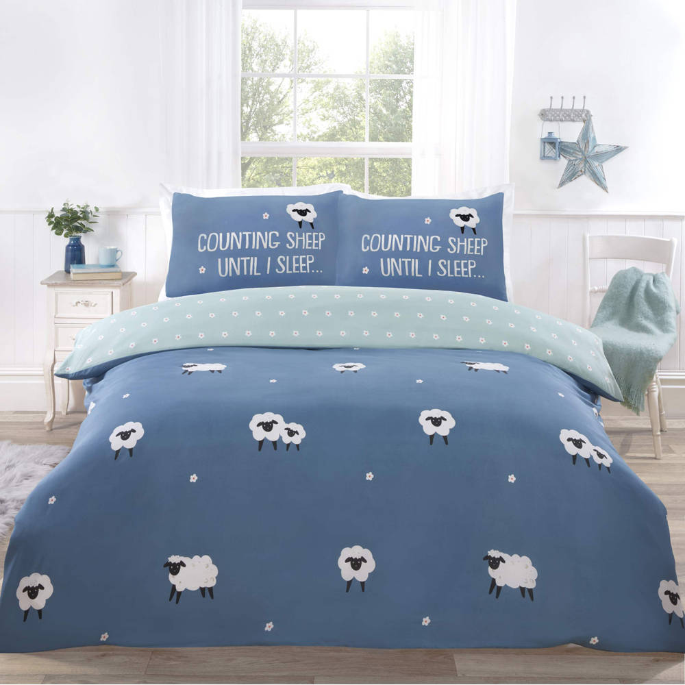 Rapport Home Counting Sheep King Size Blue Duvet Set  Image 1