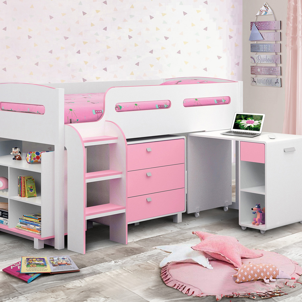 Julian Bowen Kimbo Pink Cabin Bed with Storage Image 1