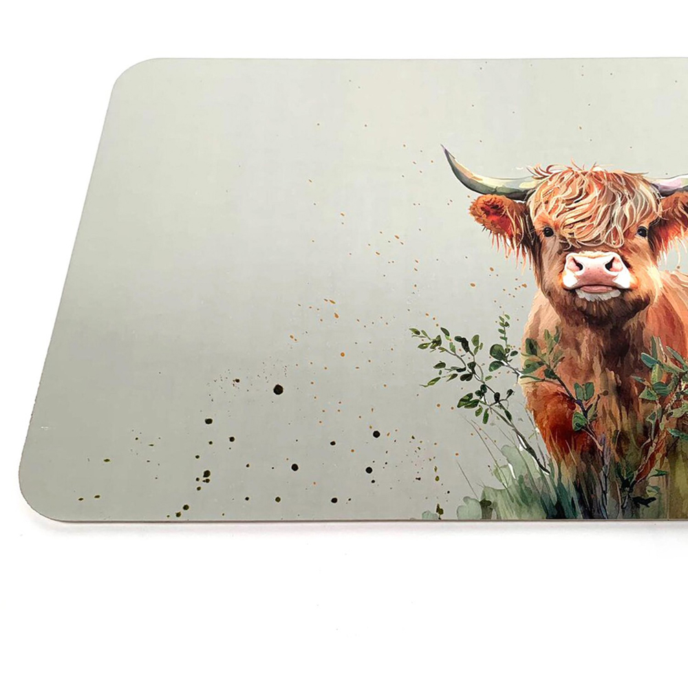 Set of 6 Highland Cow Placemats - Natural Image 2