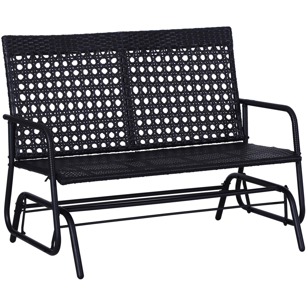 Outsunny 2 Seater Rattan Rocking Garden Bench Image 2
