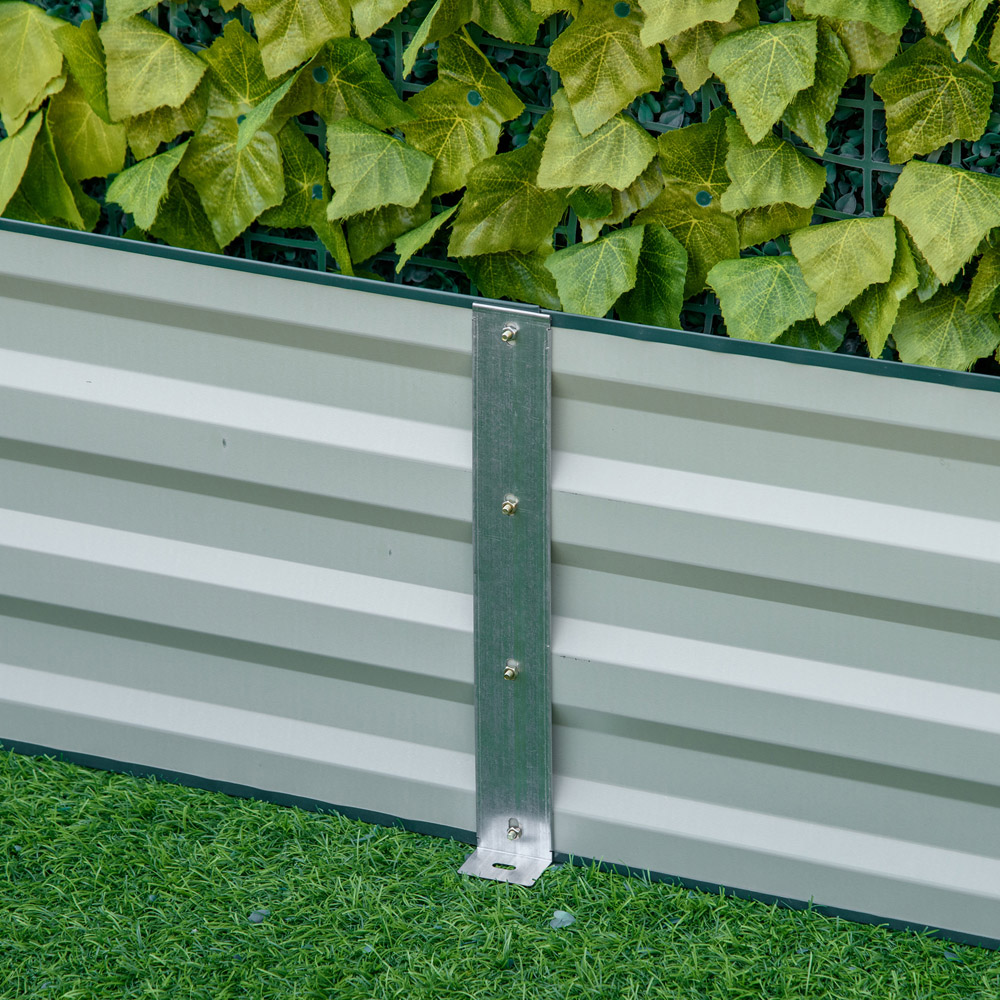 Outsunny Green Galvanised Raised Garden Bed Metal Planter Box with Open Bottom Image 3