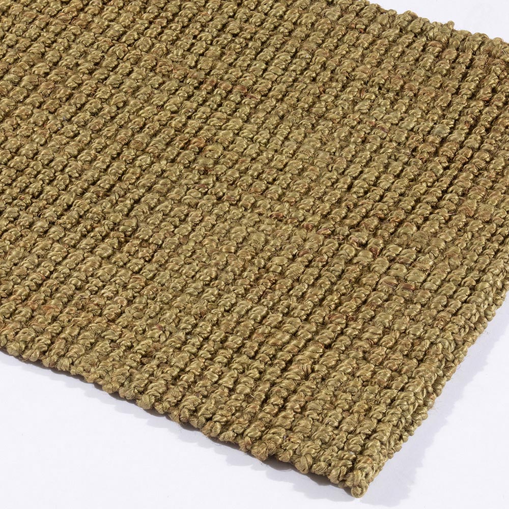 Whitefield Olive Green Jute Textured Boucle Runner Image 2