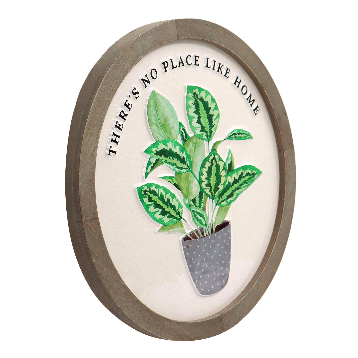 Round Houseplant Embossed Sign - Natural Image 4